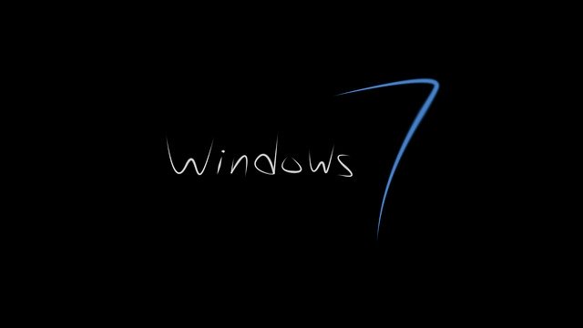windows 7 text on black background